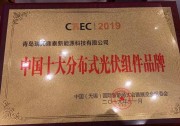 瑞元榮獲中國十大分布式光伏組件品牌榮譽(yù)稱號(hào)