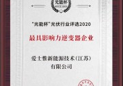 喜訊！愛士惟斬獲“最具影響力逆變器企業(yè)”