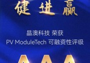 晶澳科技榮獲“2022年第三季度組件制造商可融資性”最高AAA評級